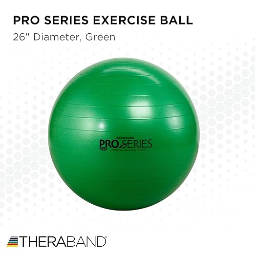 THERABAND Pro Series Exercise Ball, 26" Green Stability Trainer for 5'7"–6'1"