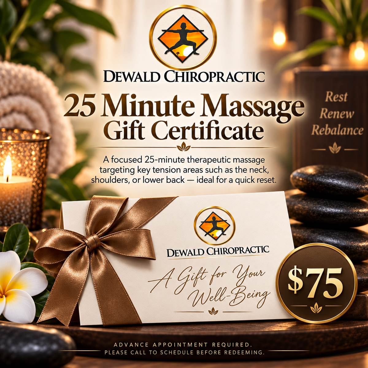 25 minute Massage Gift Certificate Dewald Chiropractic