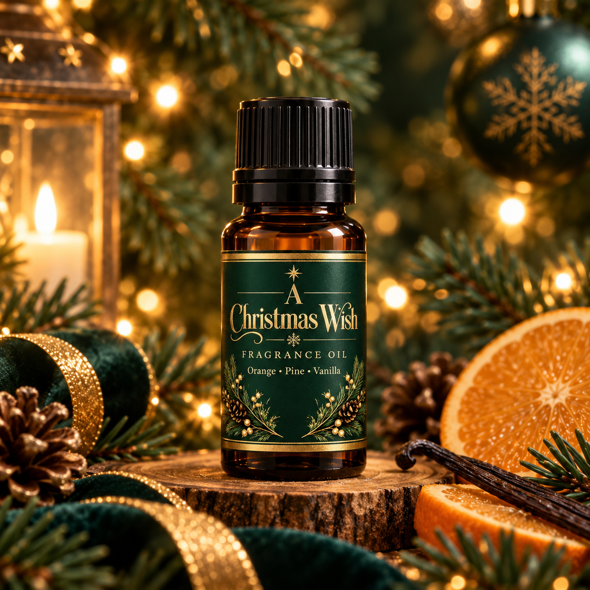 A Christmas Wish Fragrance Oil | Orange Pine Vanilla Holiday | 5ml & 10ml