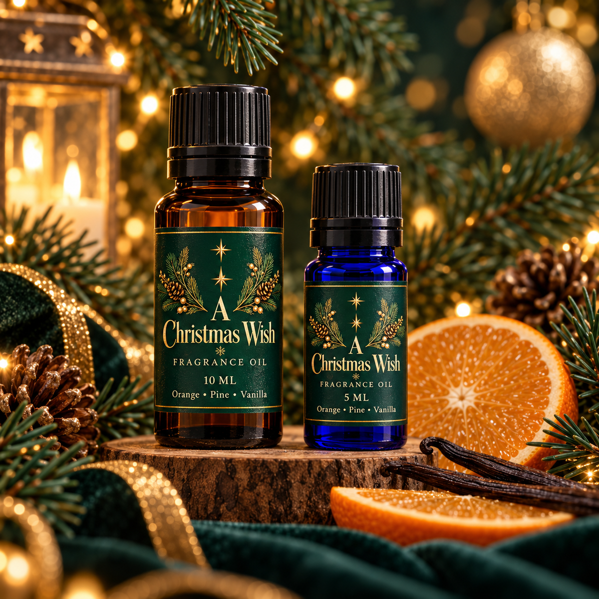 A Christmas Wish Fragrance Oil | Orange Pine Vanilla Holiday | 5ml & 10ml