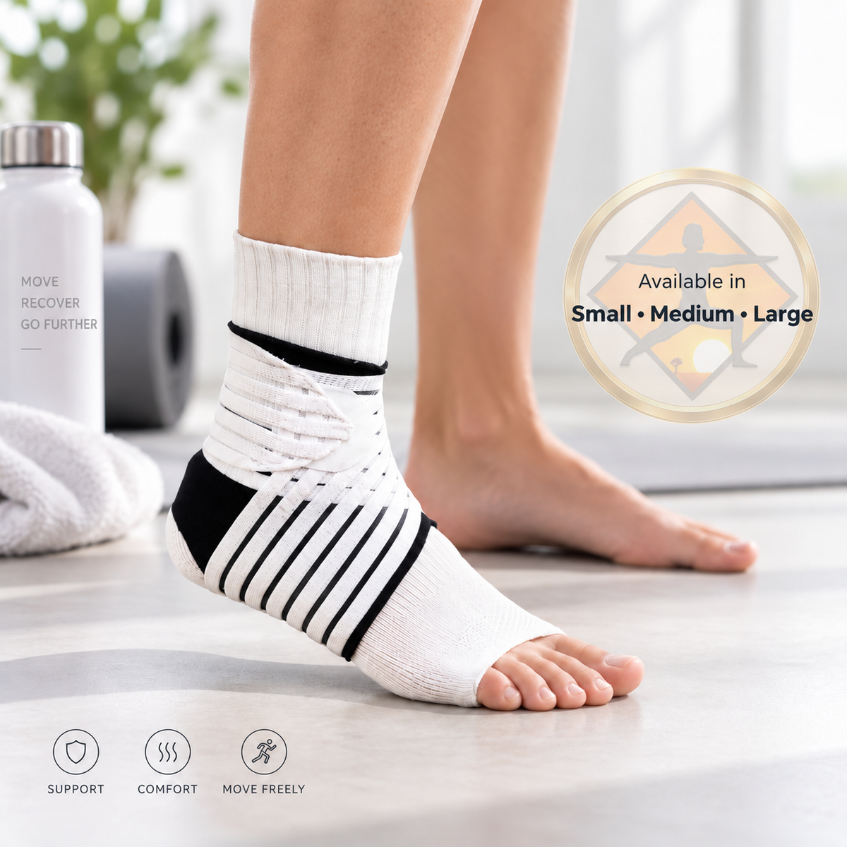 Pro-Tec Athletics Ankle Wrap | Figure-8 Ankle Support Brace | Small, Medium & Large