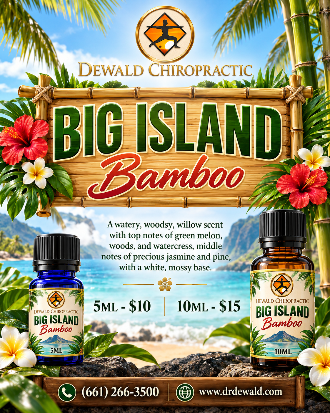 Big Island Bamboo Fragrance Oil | Fresh Bamboo Jasmine Green Spa Scent | 5ml & 10ml