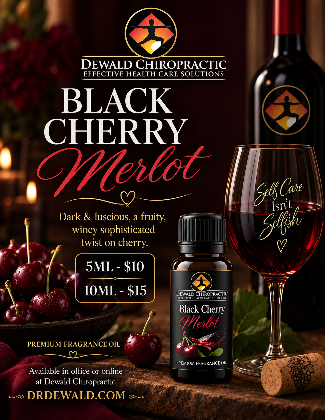 Black Cherry Merlot Fragrance Oil | Rich Dark Cherry Wine Scent | 5ml & 10ml