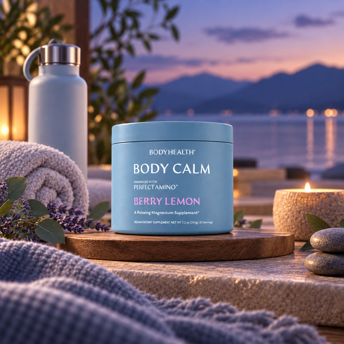 BodyHealth Body Calm Berry Lemon Magnesium Powder with PerfectAmino