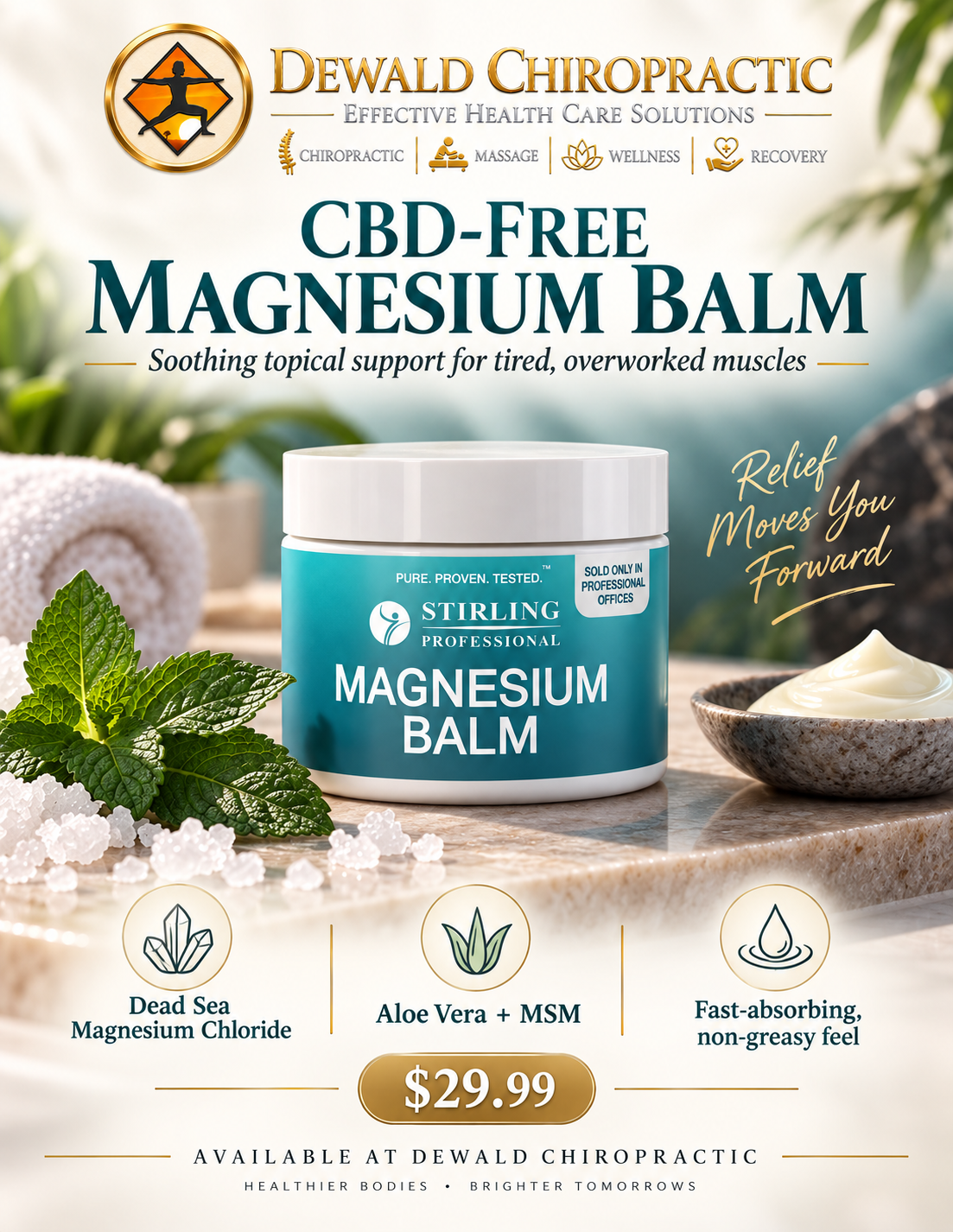 Stirling Professional CBD-Free Magnesium Balm for Sore Muscles