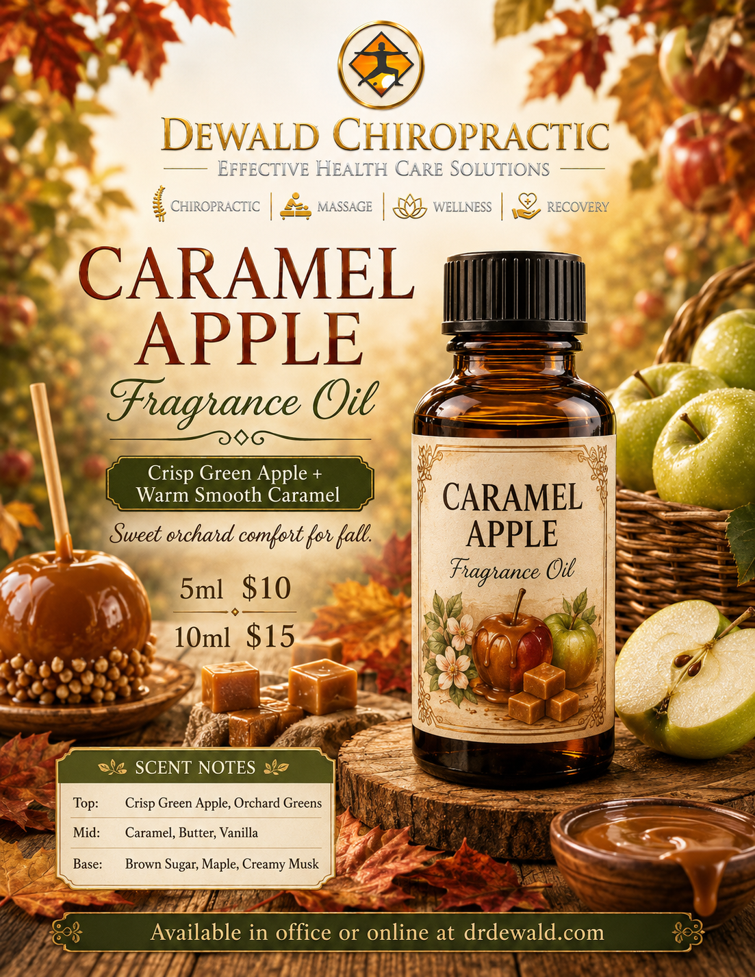 Caramel Apple Fragrance Oil | Crisp Apple Warm Caramel Vanilla | 5ml & 10ml