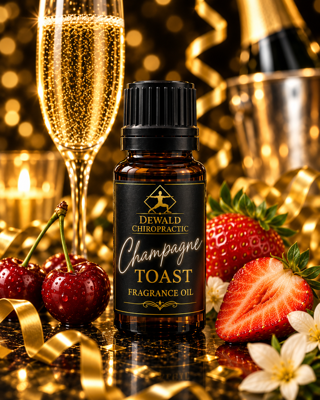 Champagne Toast Fragrance Oil | Strawberry Cherry Vanilla Sparkling Scent | 5ml & 10ml