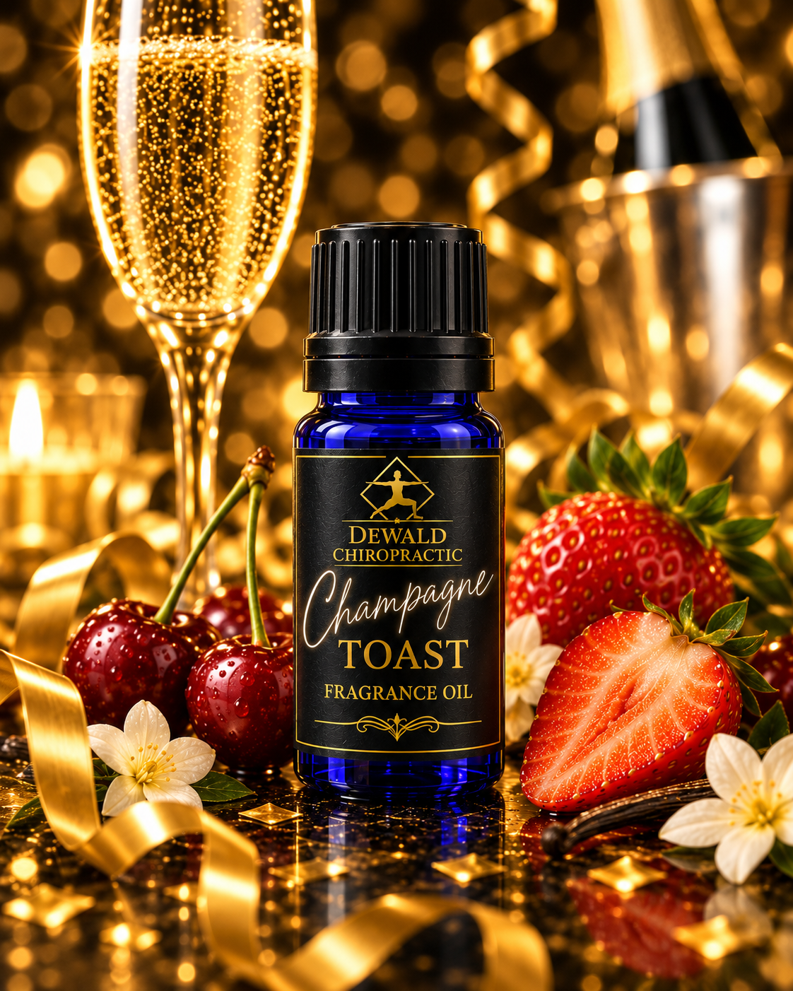 Champagne Toast Fragrance Oil | Strawberry Cherry Vanilla Sparkling Scent | 5ml & 10ml