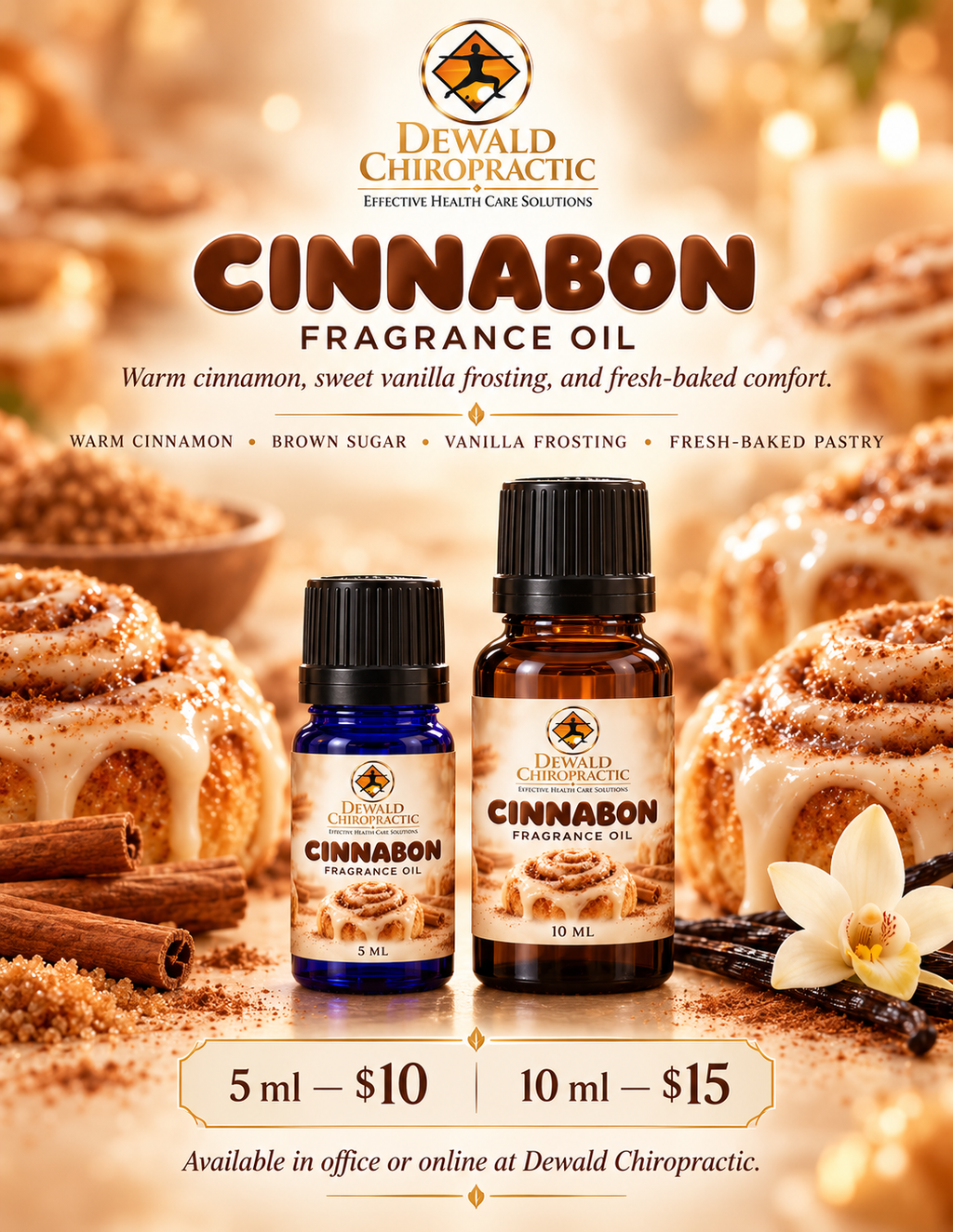 Cinnabon Fragrance Oil | Cinnamon Roll Vanilla Bakery Scent | Candle Soap Diffuser Oil | 5ml & 10ml