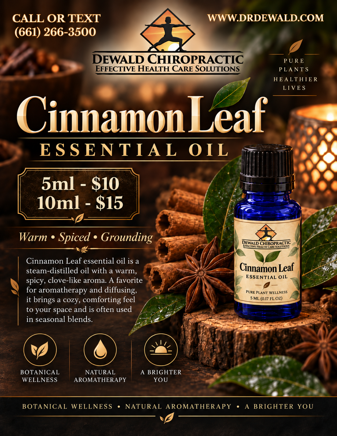 Cinnamon Leaf Essential Oil (Cinnamomum verum) | Warm Spicy Aromatherapy Oil | 5ml & 10ml1