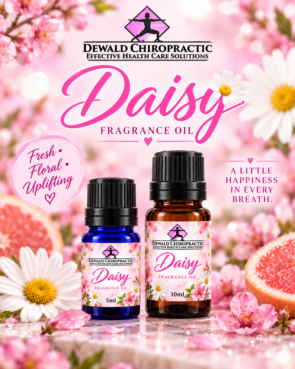 Daisy Fragrance Oil | Peach Blossom Grapefruit Floral Perfume Scent | Candle Soap Diffuser Oil | 5ml & 10ml