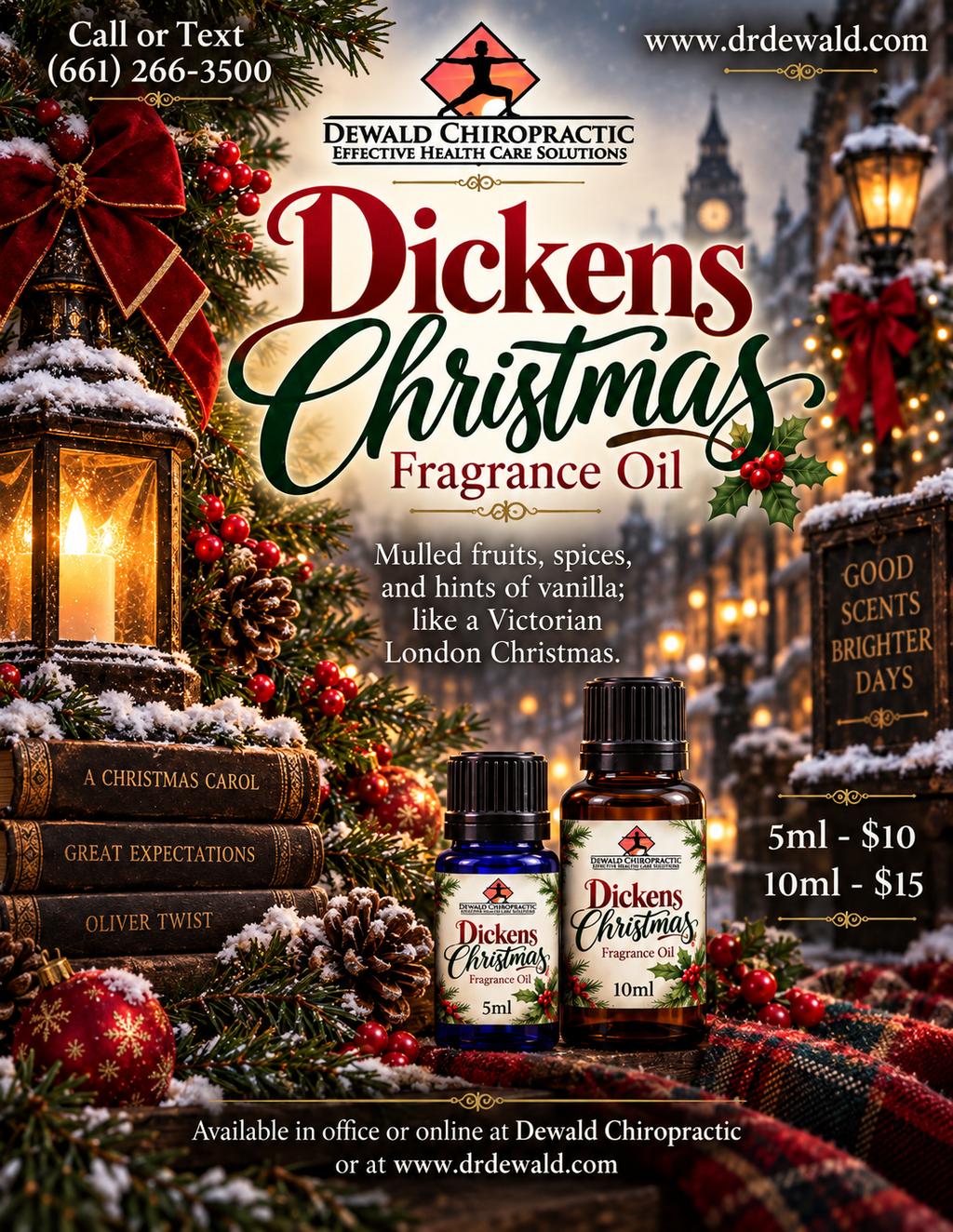 Dickens Christmas Fragrance Oil | Mulled Fruit Spice Vanilla Holiday Scent | Candle Soap Diffuser Oil | 5ml & 10ml