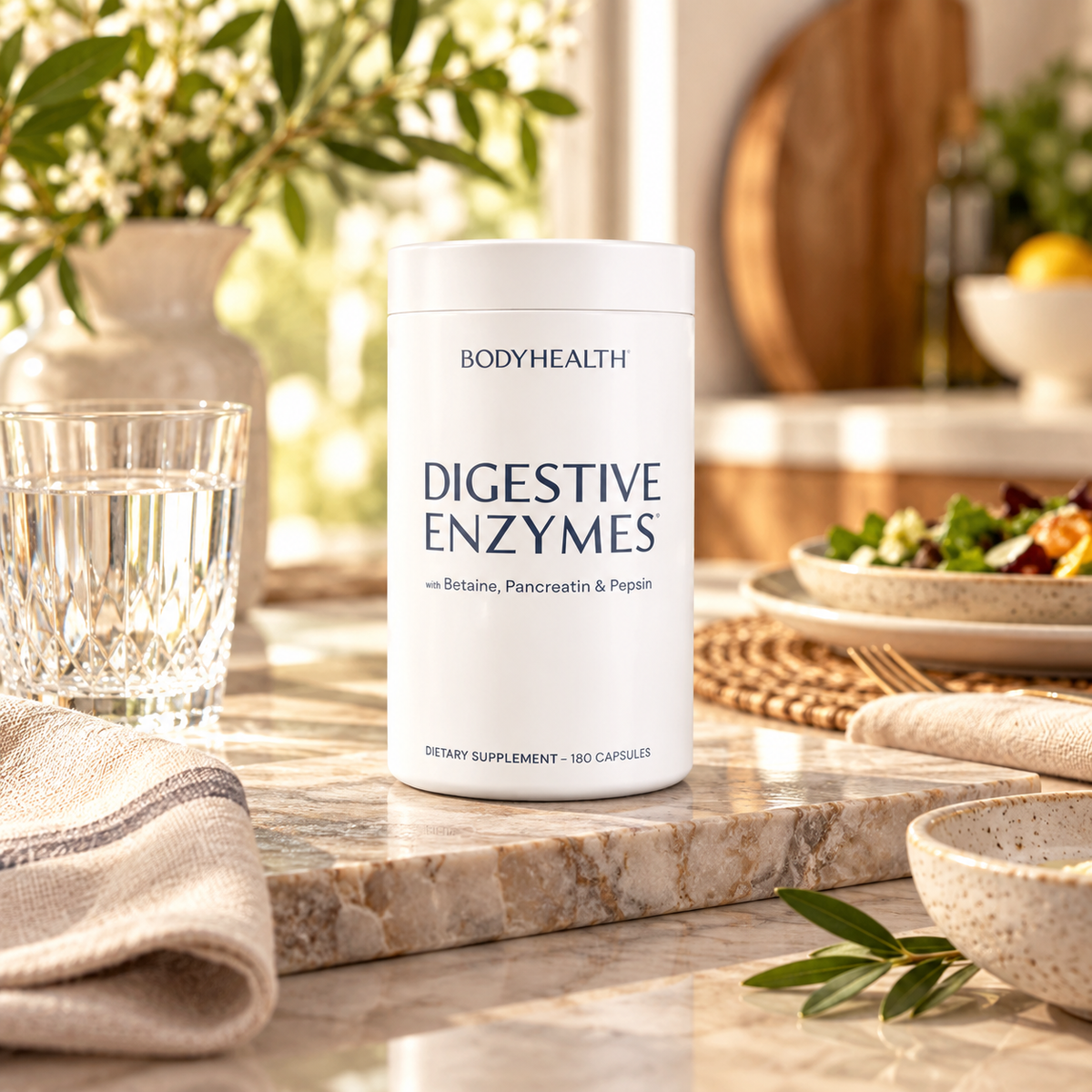 BodyHealth Digestive Enzymes Capsules with Betaine, Pancreatin & Pepsin