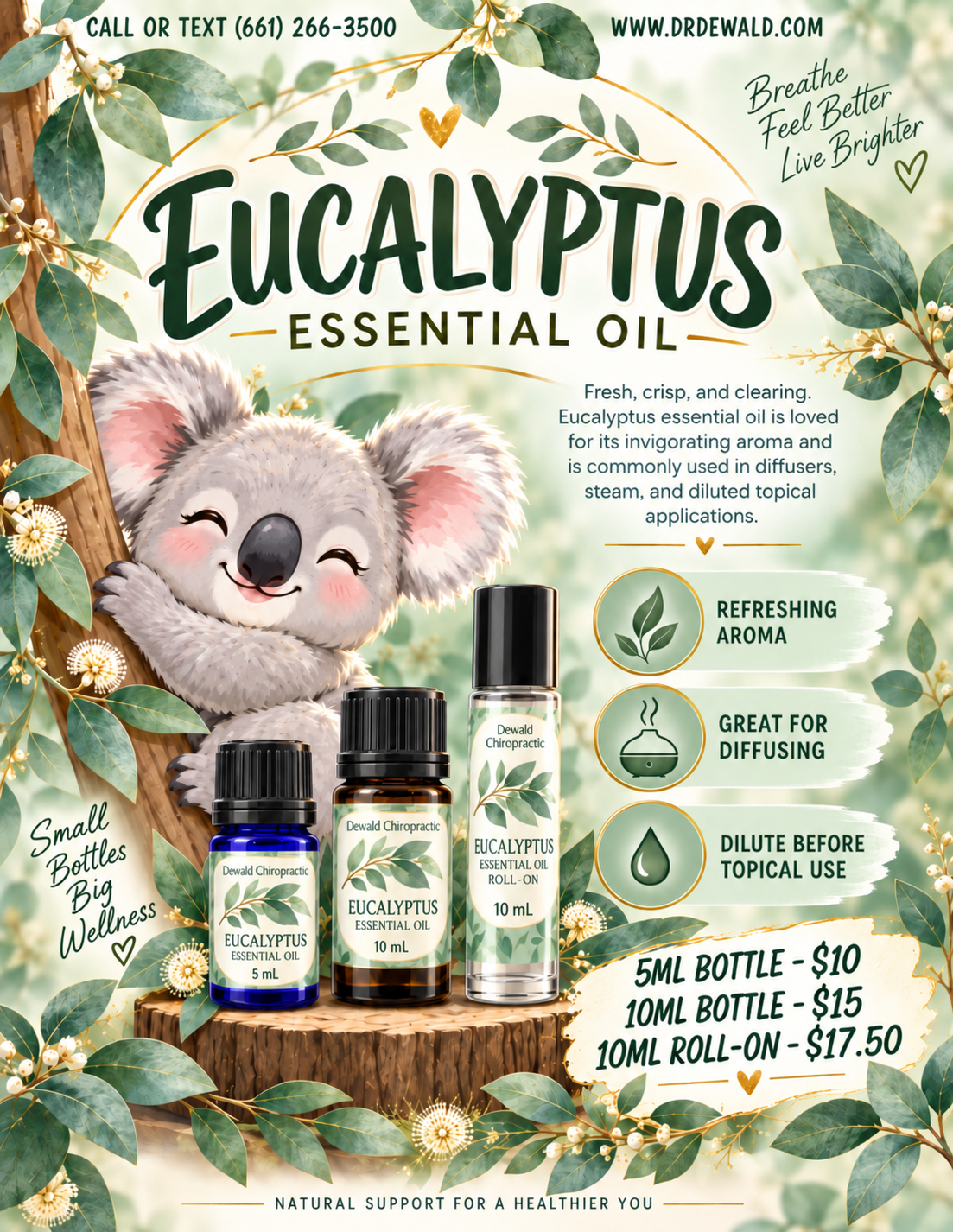 Eucalyptus Essential Oil (Eucalyptus globulus) | Refreshing Aromatherapy Oil | 5ml, 10ml & Roller