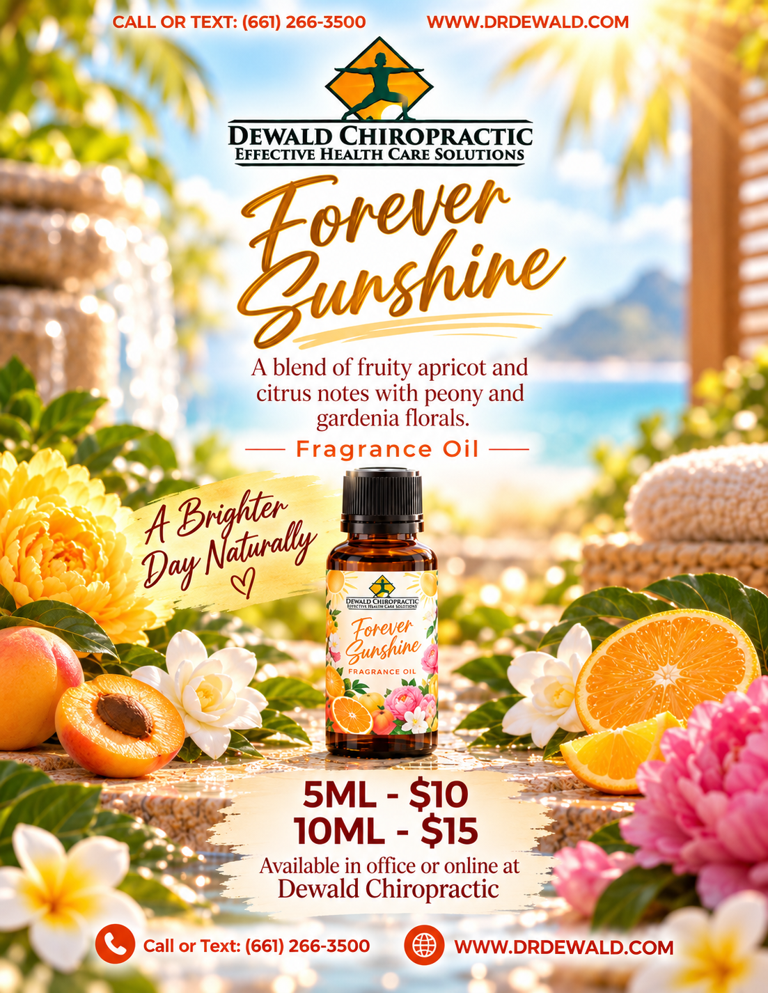 Forever Sunshine Fragrance Oil | Apricot Citrus Peony Gardenia Floral Scent | Candle Soap Diffuser Oil | 5ml & 10ml