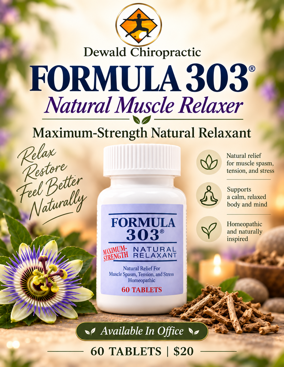 Formula 303 Natural Muscle Relaxant (60 Tablets)