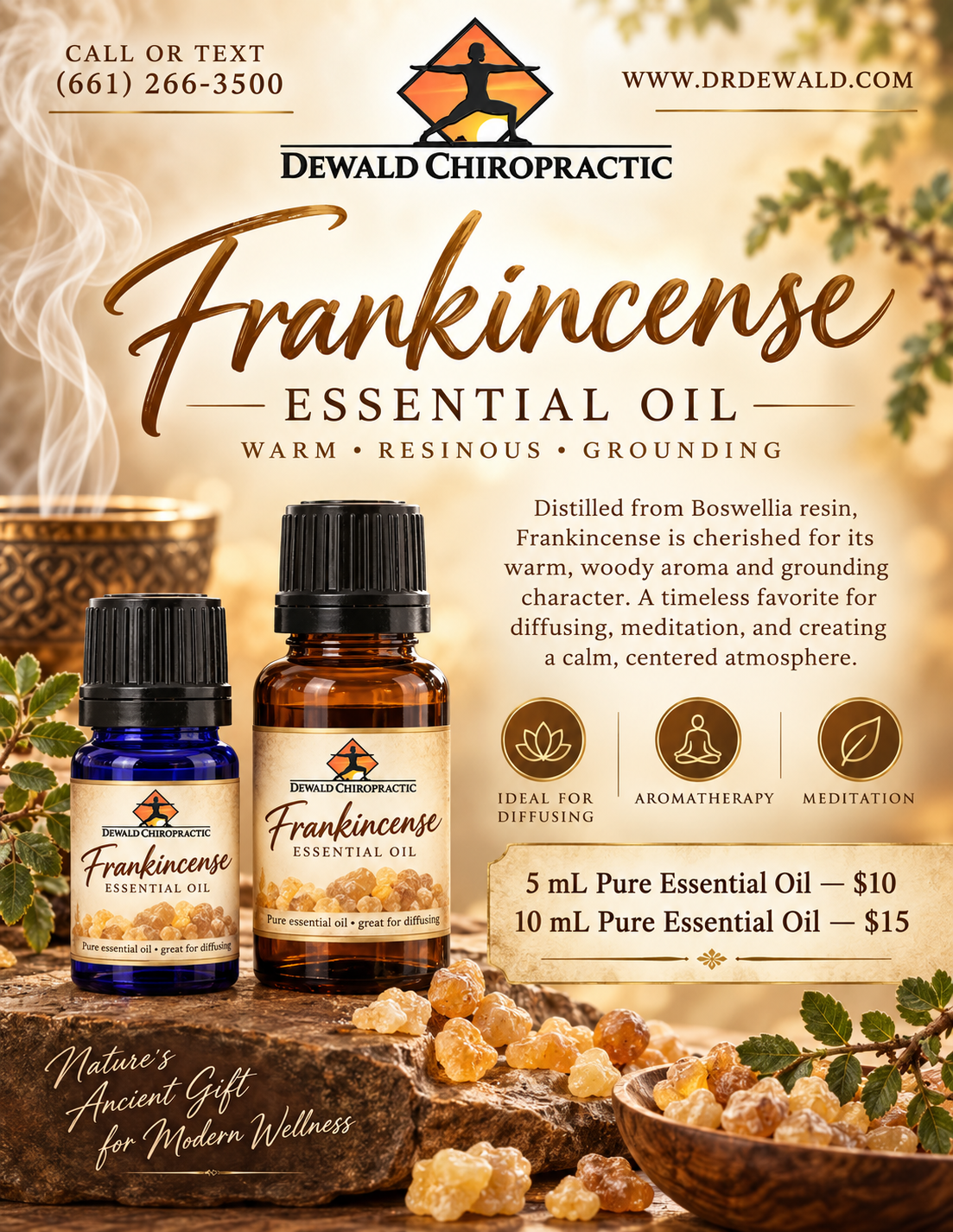 Frankincense Essential Oil (Boswellia) | Warm Woody Aromatherapy Oil | 5ml & 10ml