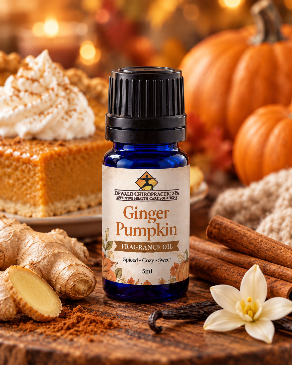 Ginger Pumpkin Fragrance Oil | Spiced Pumpkin Pie Cinnamon Clove Vanilla Scent | Candle Soap Diffuser Oil | 5ml & 10ml