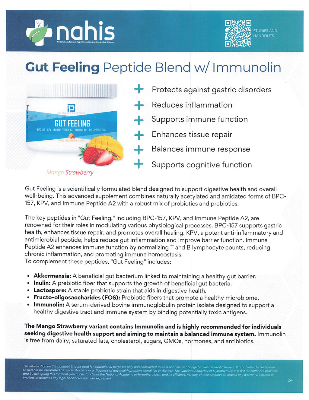 Gut Feeling Peptide Blend w/ Immunolin