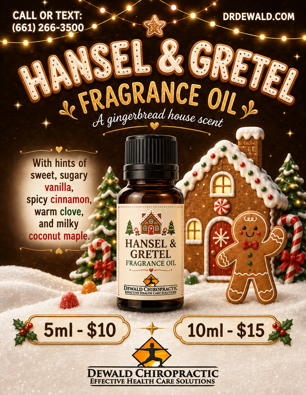 Hansel & Gretel Fragrance Oil | Gingerbread Vanilla Cinnamon Holiday Scent | 5ml & 10ml