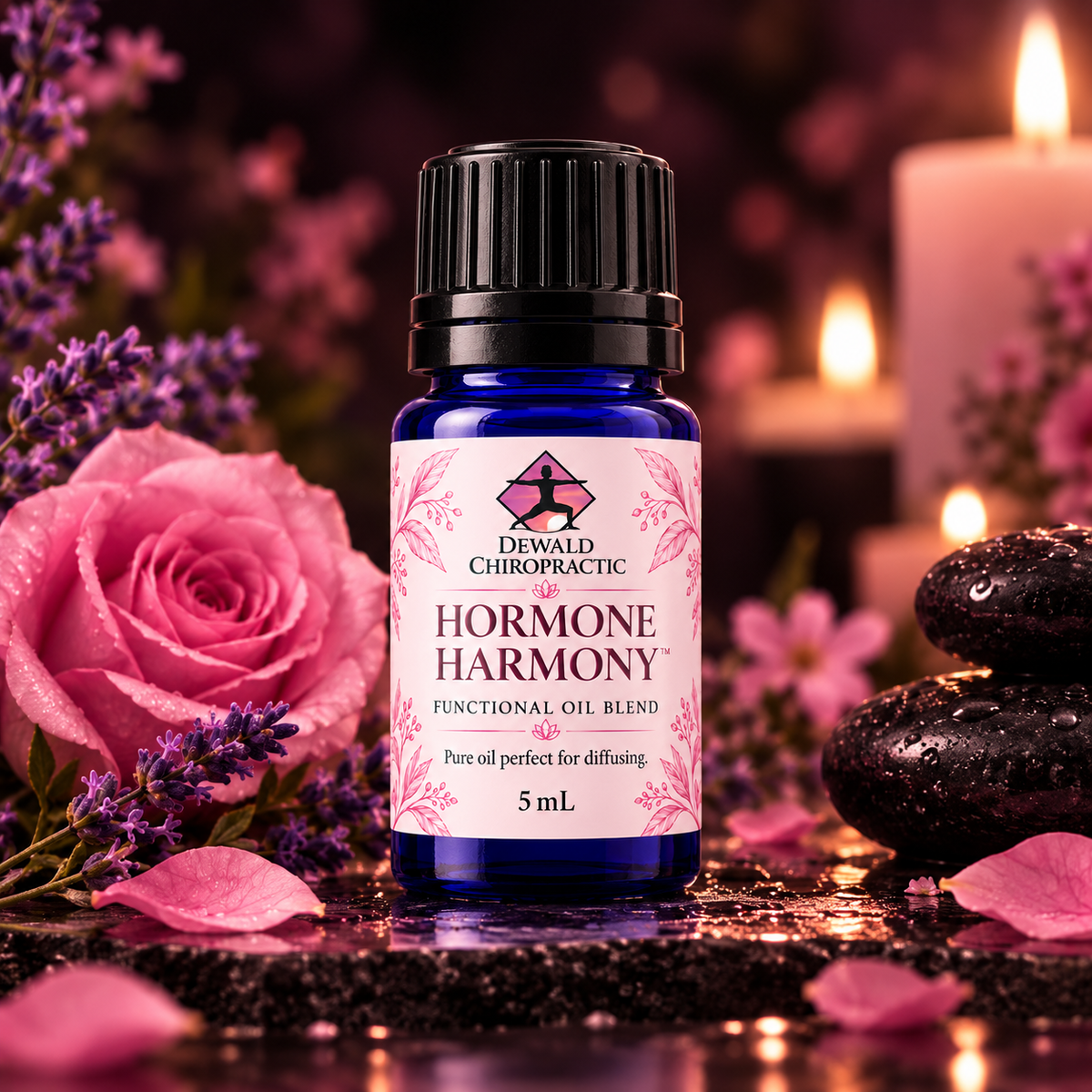 Hormone Harmony Functional Oil Blend | Clary Sage Geranium Lavender Rose | 5ml & Roller