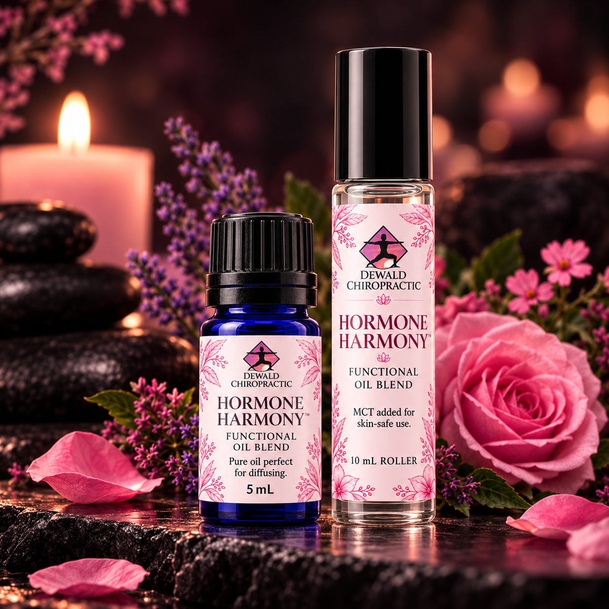 Hormone Harmony Functional Oil Blend | Clary Sage Geranium Lavender Rose | 5ml & Roller