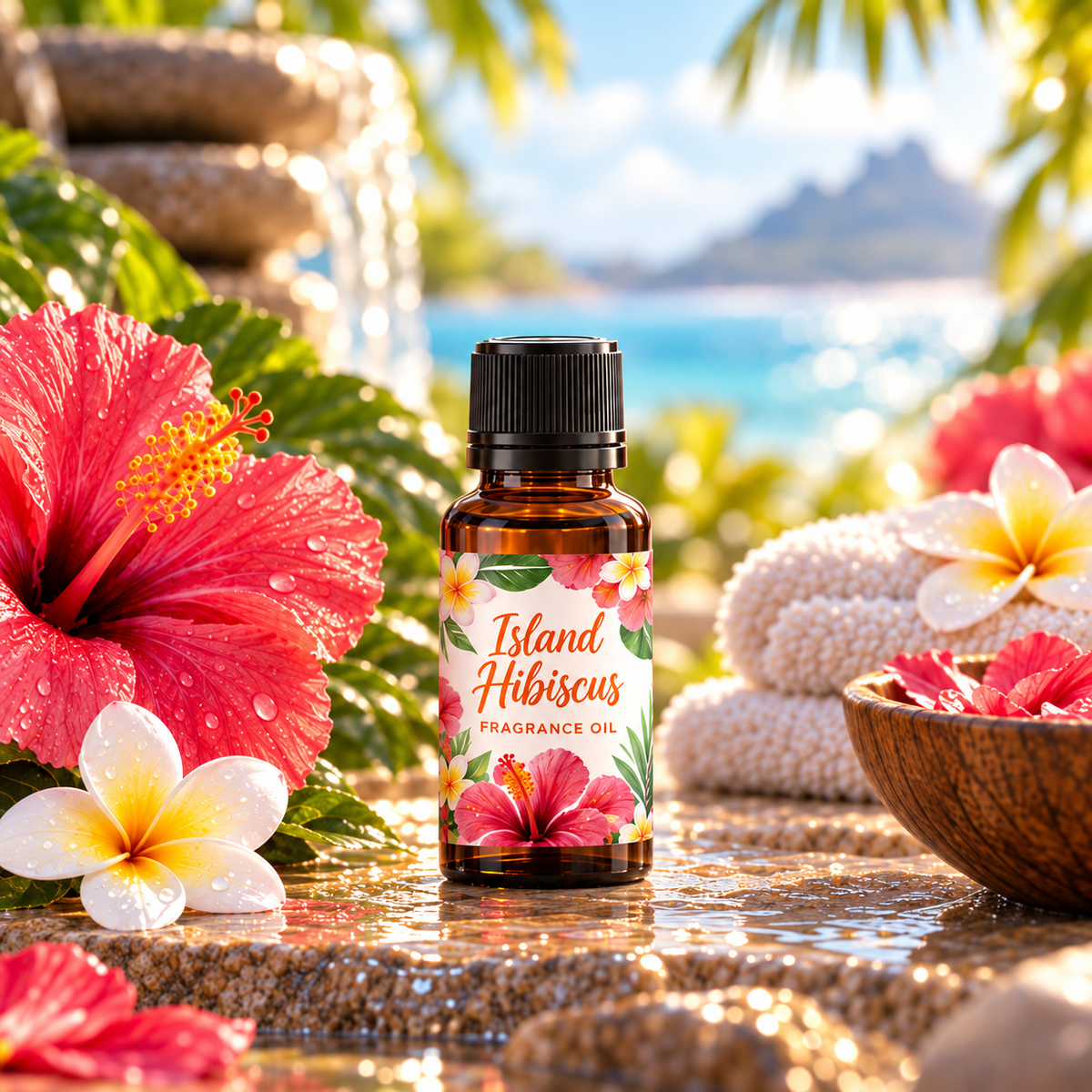 Island Hibiscus Fragrance Oil | Tropical Peach Blossom Jasmine Rose Gardenia Floral Scent | Candle Soap Diffuser Oil | 5ml & 10ml