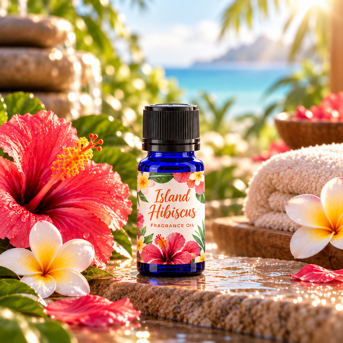 Island Hibiscus Fragrance Oil | Tropical Peach Blossom Jasmine Rose Gardenia Floral Scent | Candle Soap Diffuser Oil | 5ml & 10ml