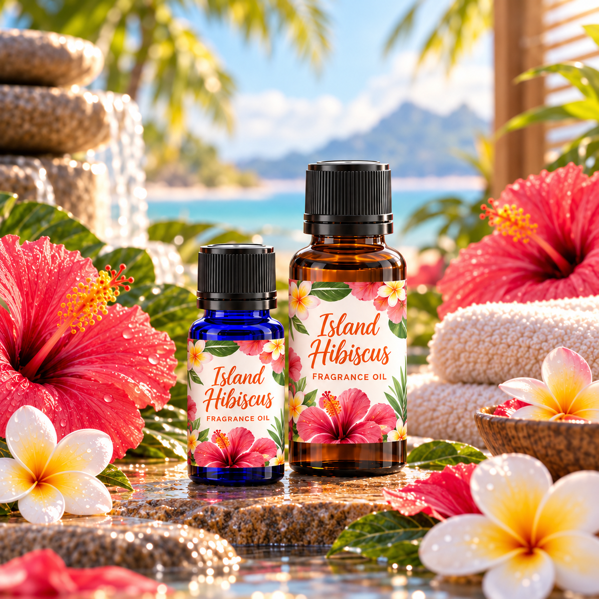 Island Hibiscus Fragrance Oil | Tropical Peach Blossom Jasmine Rose Gardenia Floral Scent | Candle Soap Diffuser Oil | 5ml & 10ml
