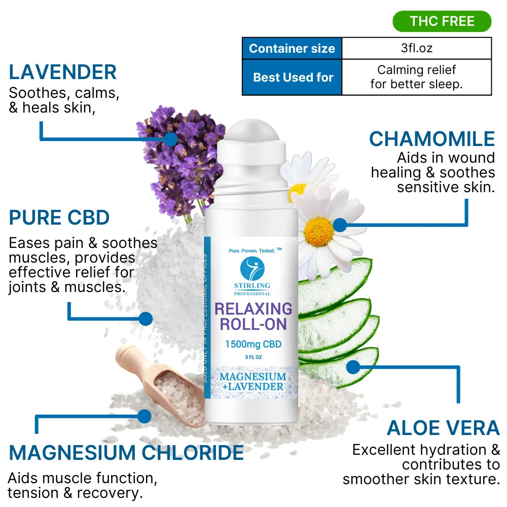 Relaxing Roll-On 1500mg CBD(Magnesium & Lavender)