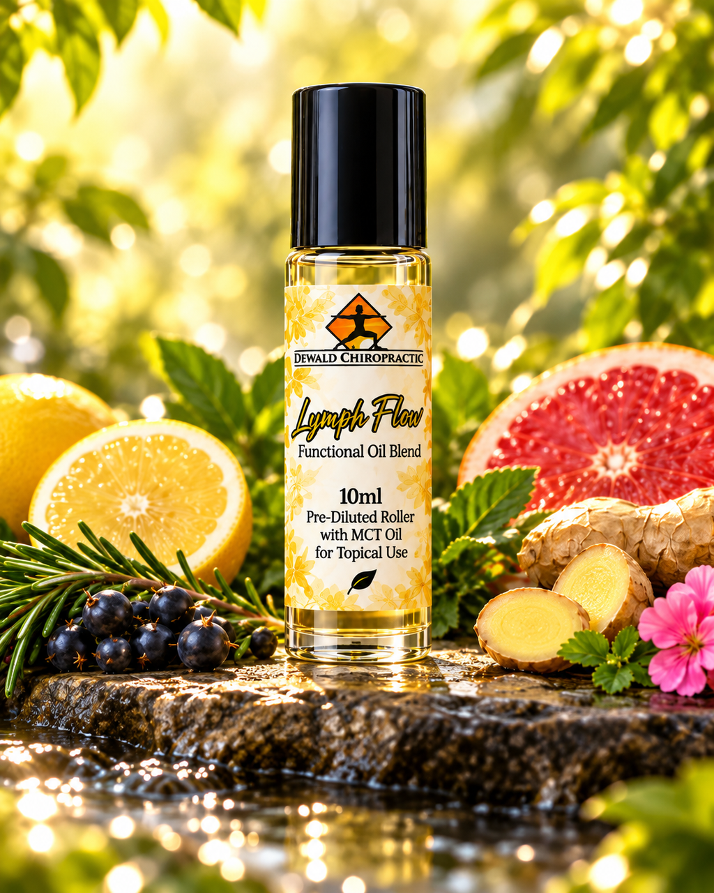 Lymph Flow Functional Oil Blend | Cypress Grapefruit Lemon Juniper Berry | 5ml & Roller
