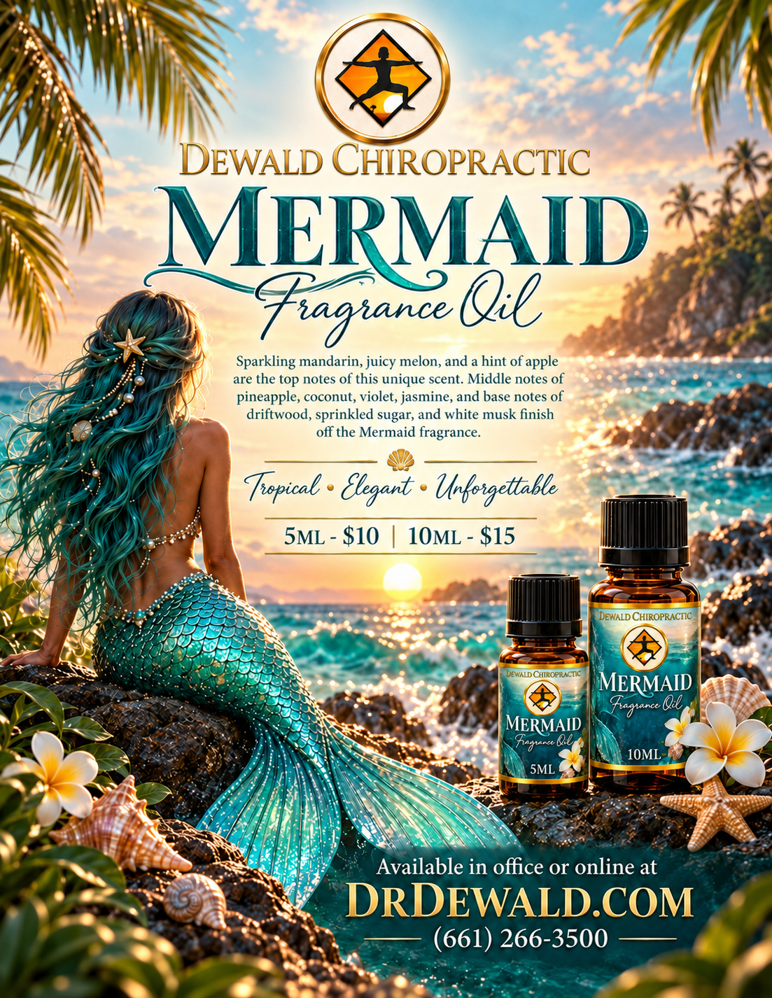 Mermaid Fragrance Oil | Tropical Fruit & Coconut Scent | 5ml & 10ml