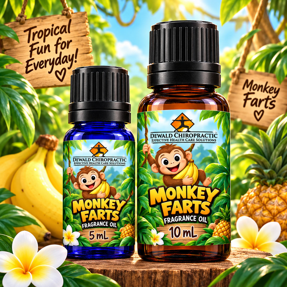Monkey Farts Fragrance Oil | Tropical Banana Pineapple Vanilla Scent | 5ml & 10ml