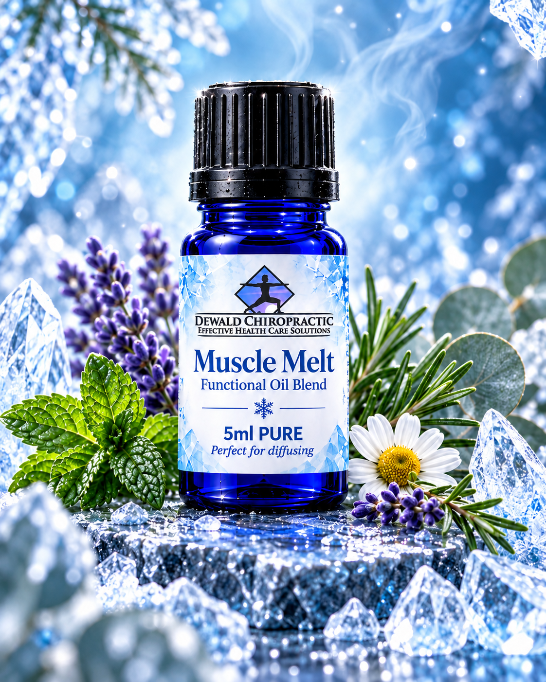Muscle Melt Functional Oil Blend | Peppermint Eucalyptus Ginger Rosemary | 5ml & Roller