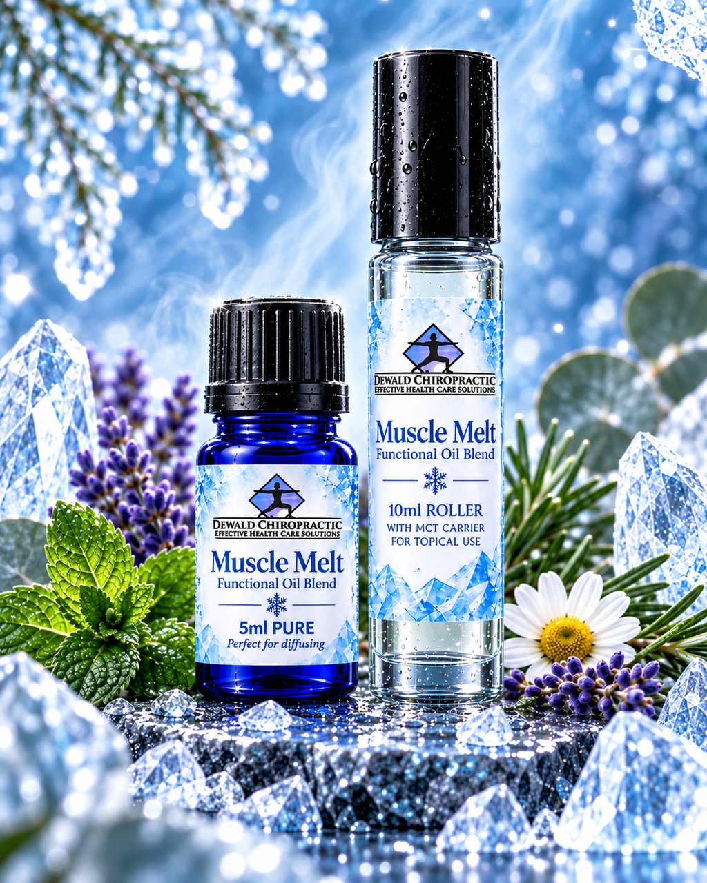Muscle Melt Functional Oil Blend | Peppermint Eucalyptus Ginger Rosemary | 5ml & Roller