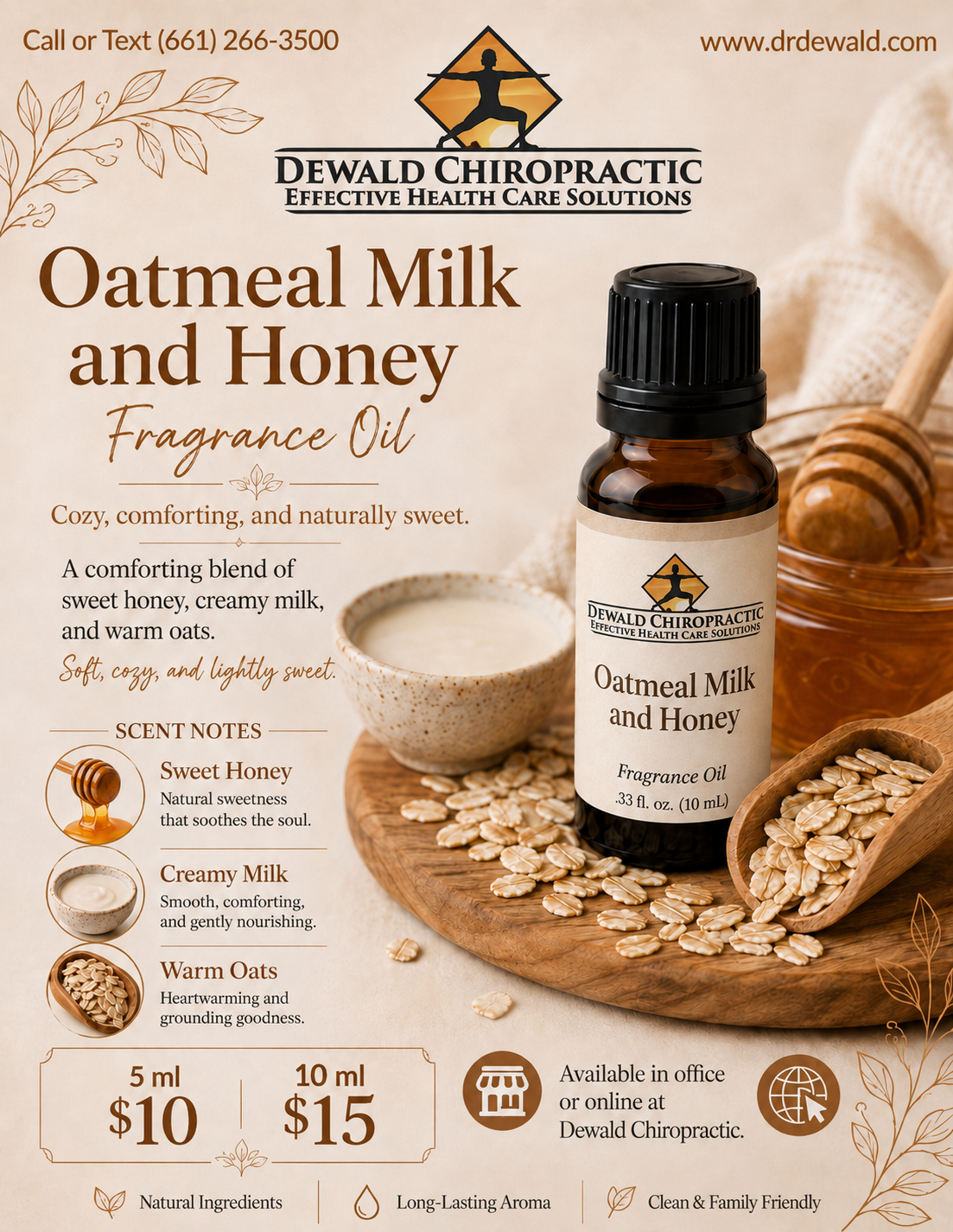 Oatmeal Milk & Honey Fragrance Oil | Warm Sweet Comfort Scent | 5ml & 10ml