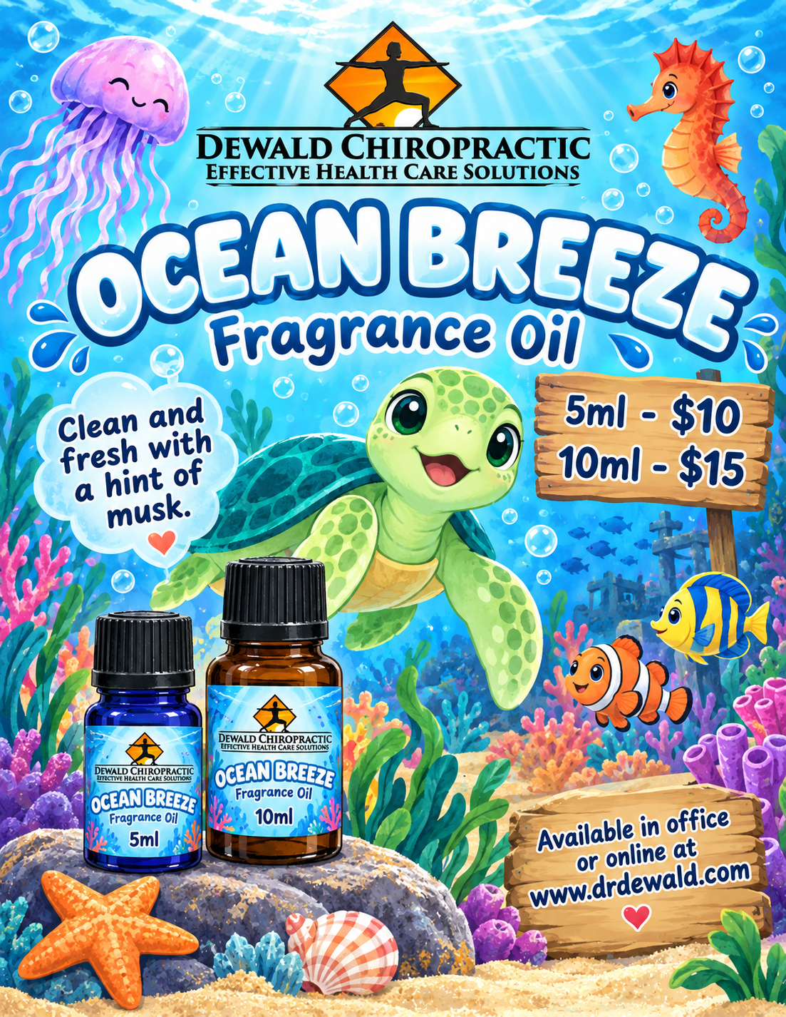 Ocean Breeze Fragrance Oil | Clean Fresh Musk | 5ml & 10ml