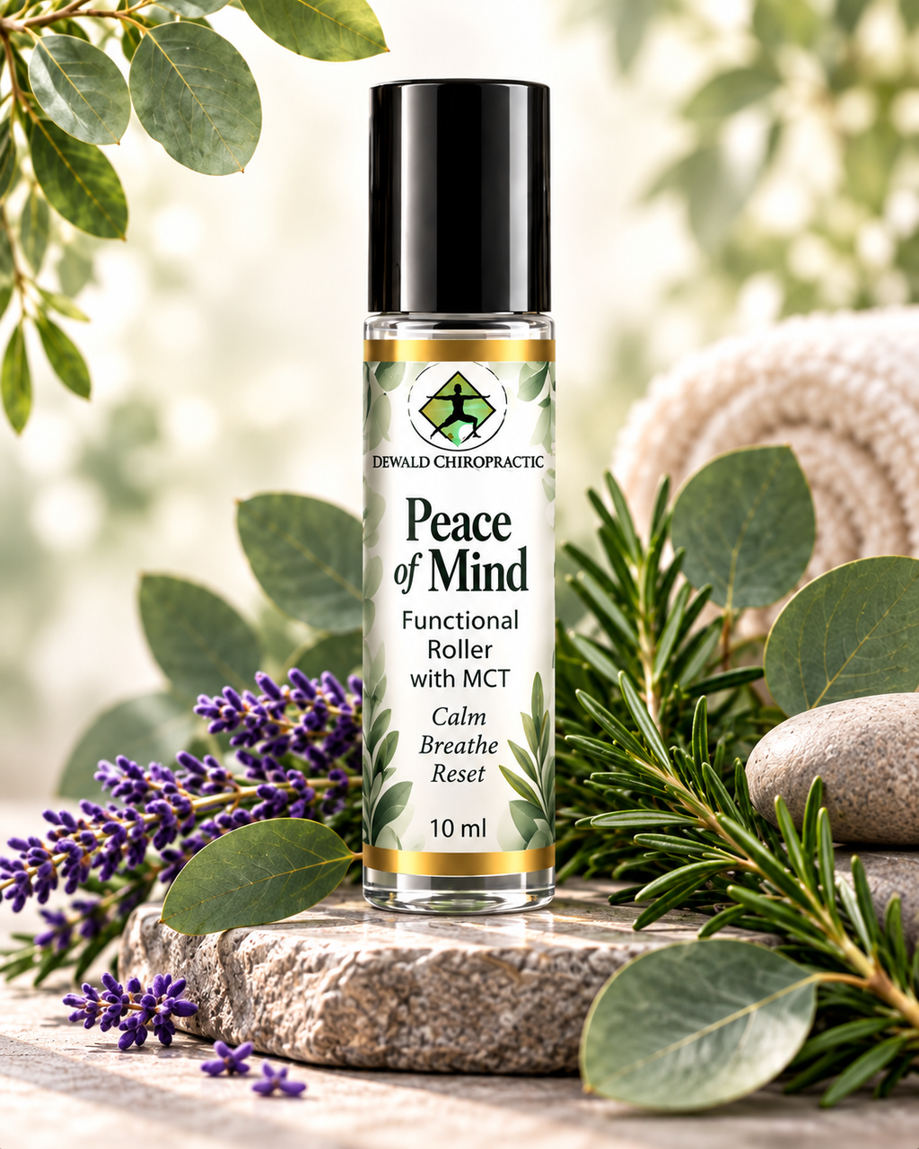 Peace of Mind Functional Oil Blend | Head & Sinus Support Cooling Botanical Blend | Perfume Roller & 5ml