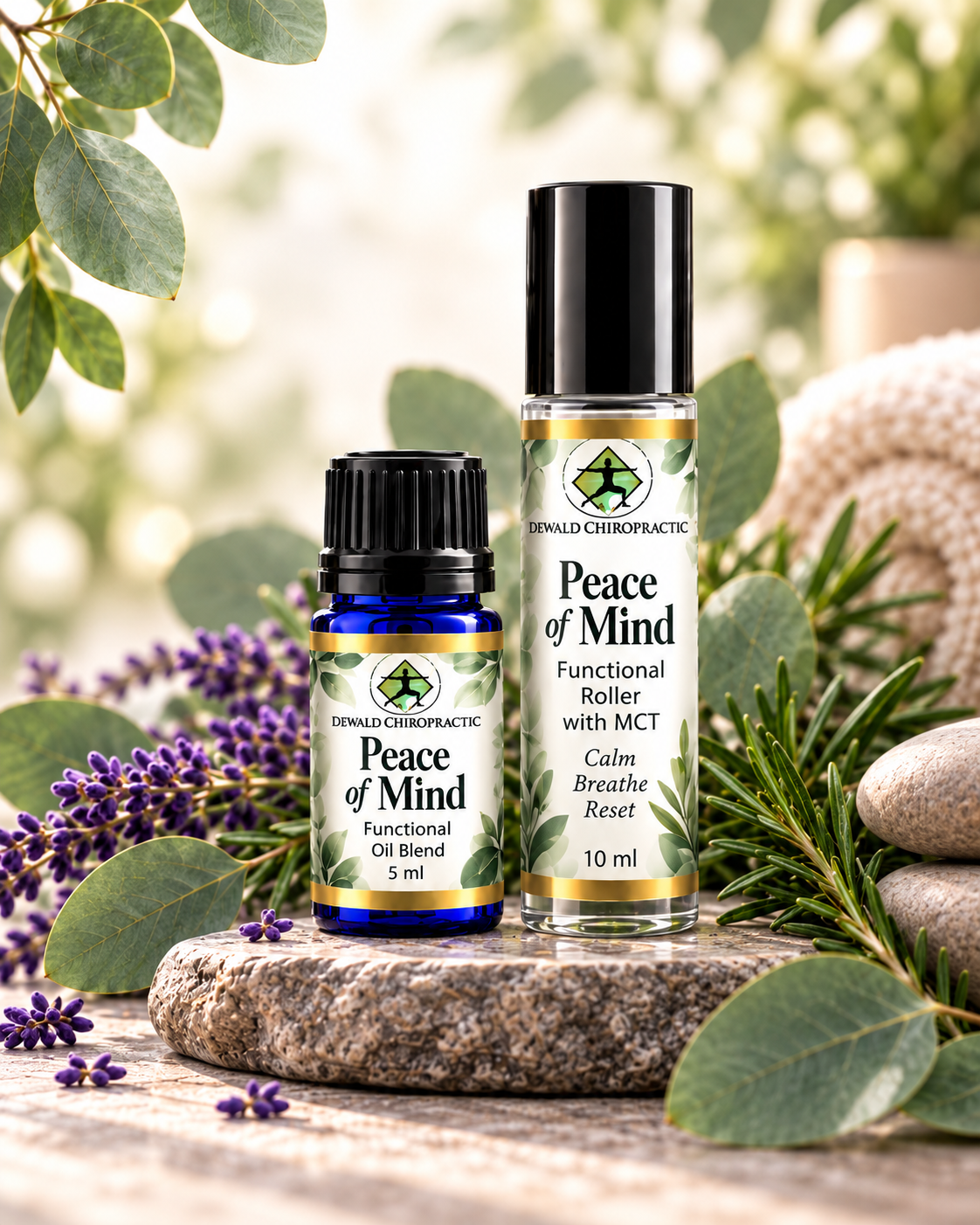 Peace of Mind Functional Oil Blend | Head & Sinus Support Cooling Botanical Blend | Perfume Roller & 5ml