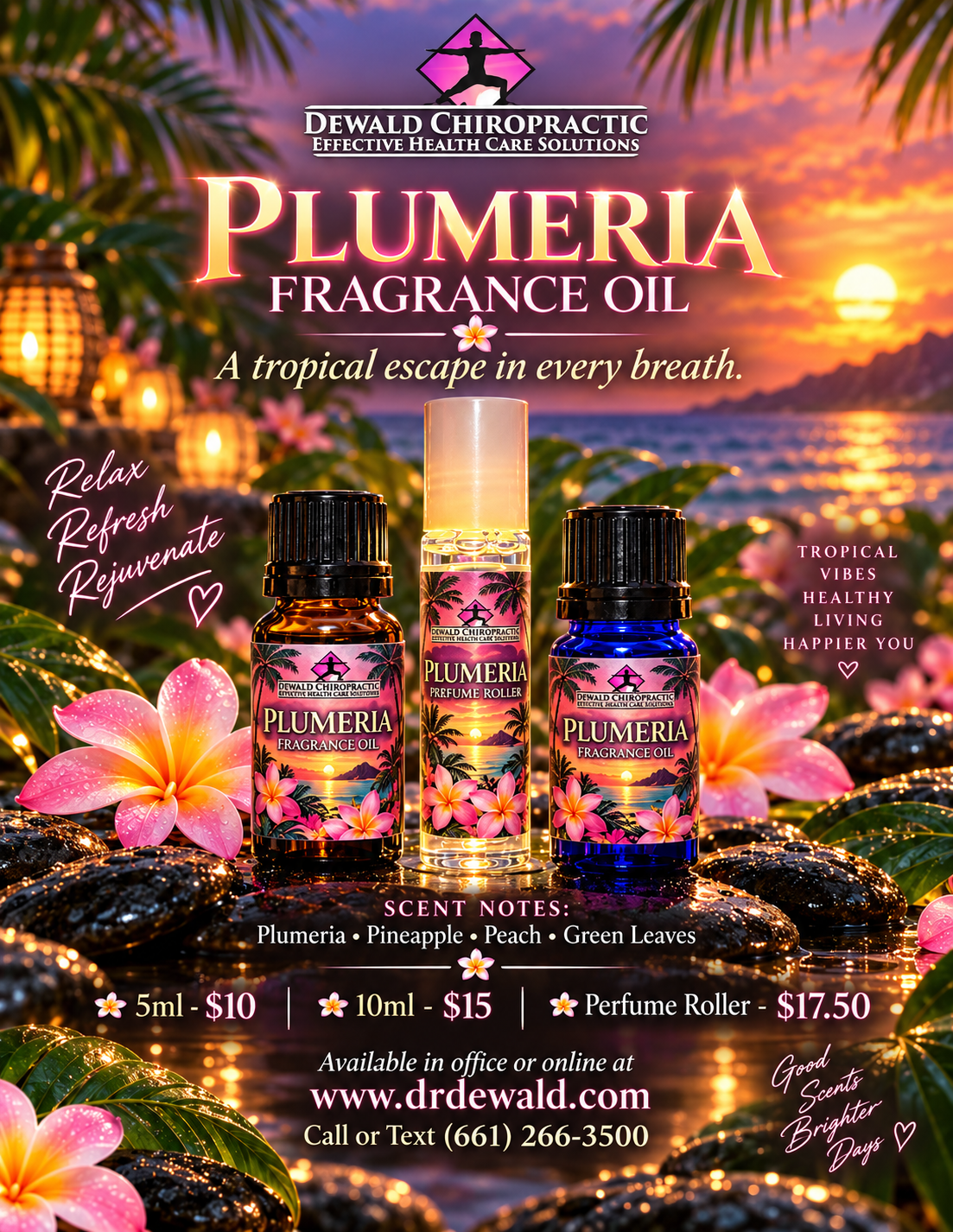 Plumeria Fragrance Oil | Tropical Floral Perfume Oil | 5ml, 10ml & Roller