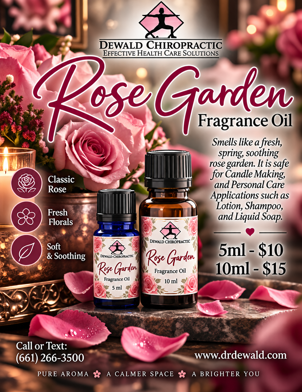 Rose Garden Fragrance Oil | Fresh Blooming Rose Floral Scent | 5ml & 10ml