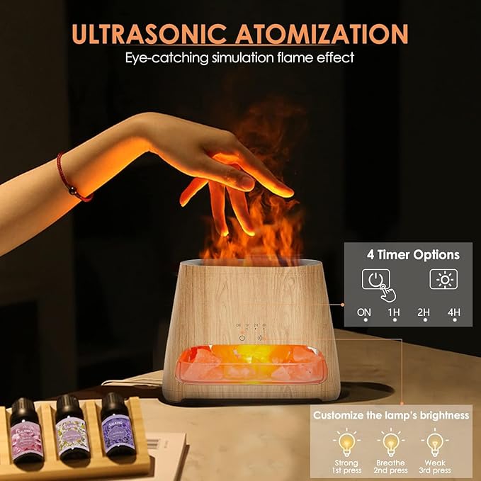 Ultrasonic Essential Oil Himalayan Salt Diffuser