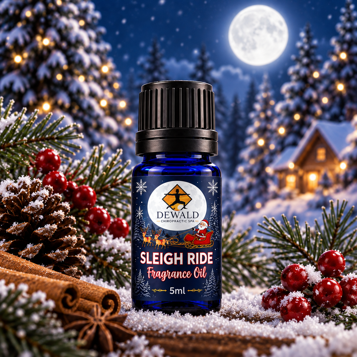 Sleigh Ride Fragrance Oil | Mint Fir Wintergreen Holiday Scent | 5ml & 10ml