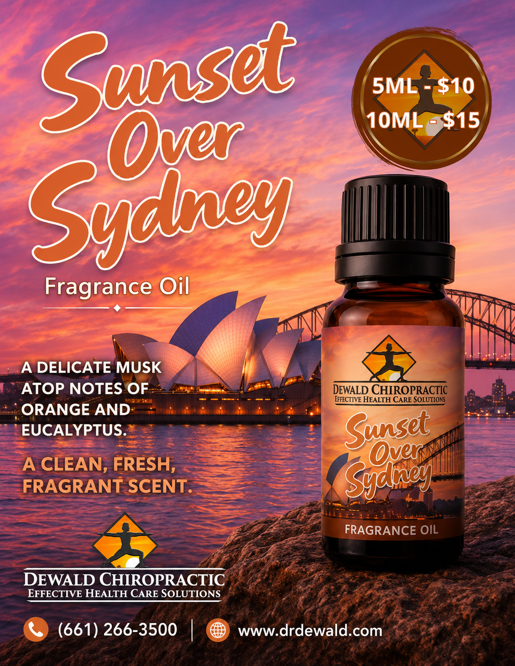 Sunset Over Sydney Fragrance Oil | Fresh Orange Eucalyptus Musk | 5ml & 10ml