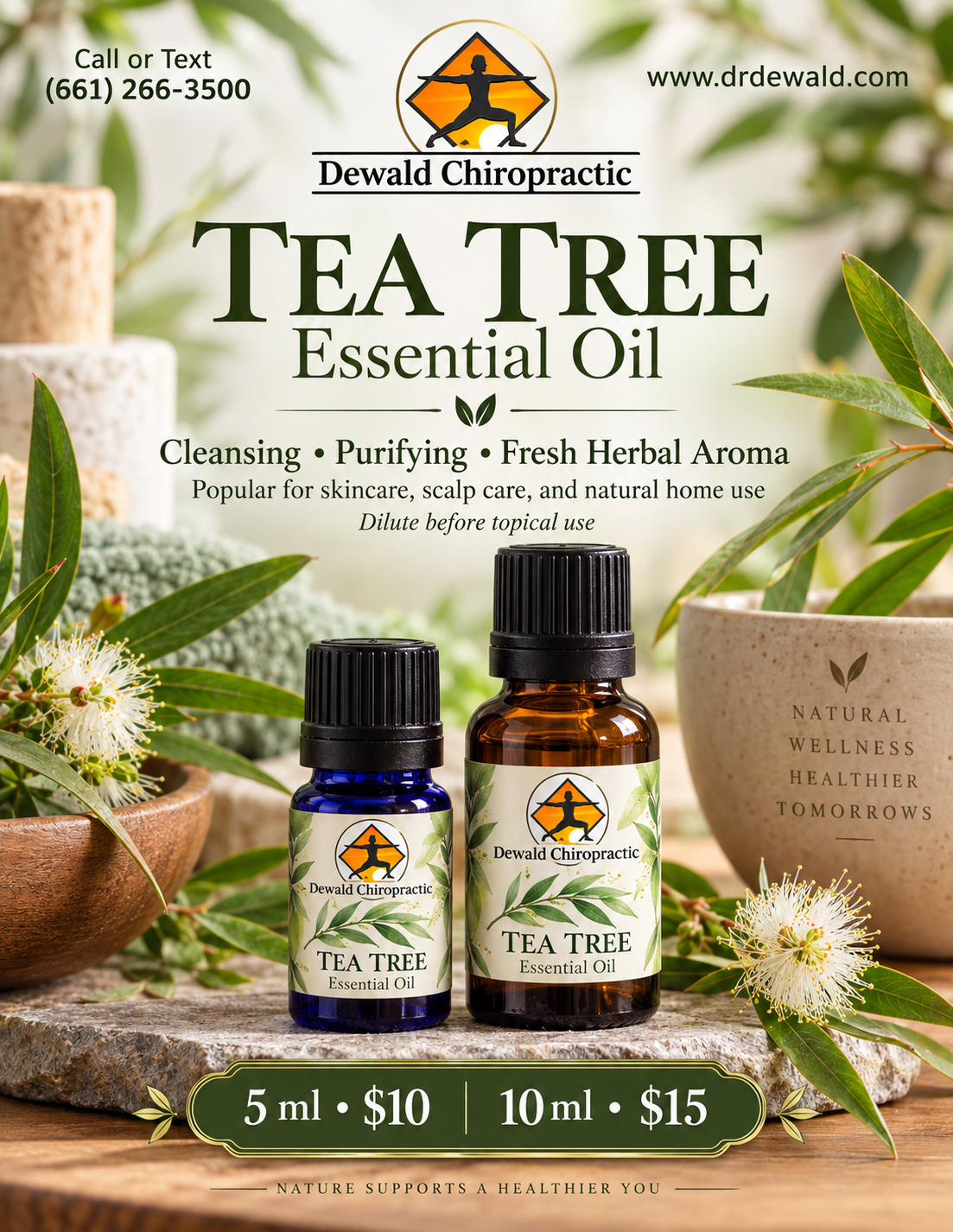 Tea Tree Essential Oil (Melaleuca alternifolia) | Purifying Aromatherapy Oil | 5ml & 10ml