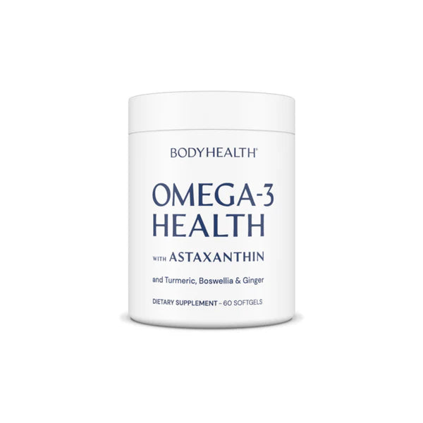 BodyHealth Omega-3 Health softgels with astaxanthin front bottle