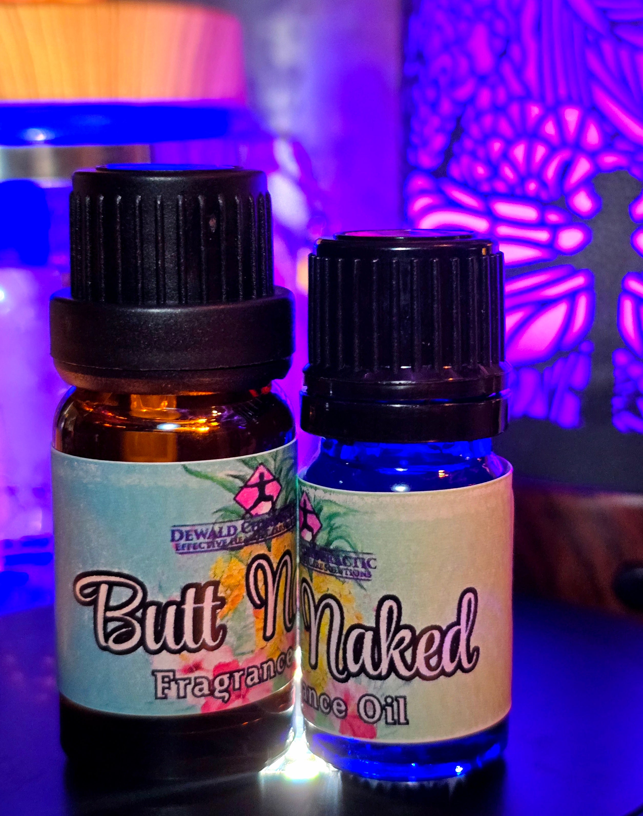 Butt Naked Fragrance Oil 5ml and 10ml bottles Dewald Chiropractic Spa