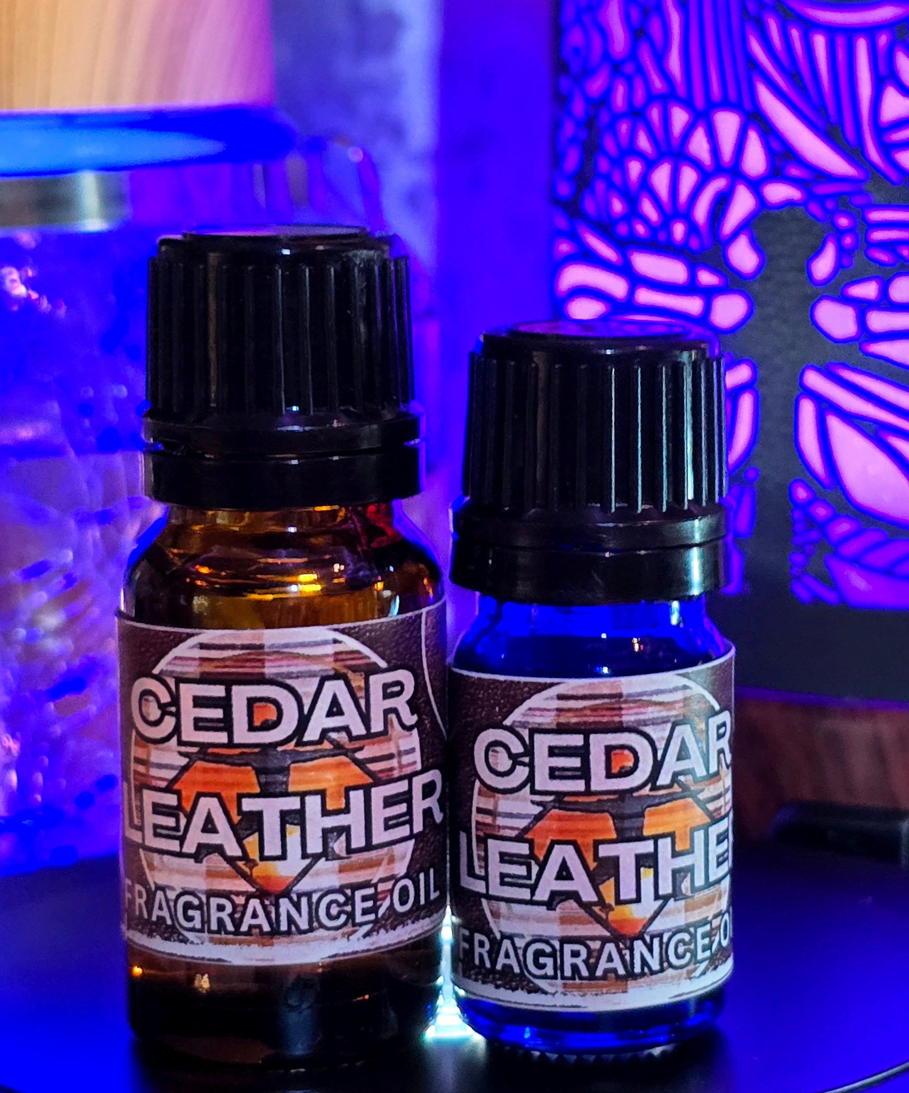 Cedar Leather Fragrance Oil 5ml and 10ml bottles Dewald Chiropractic Spa
