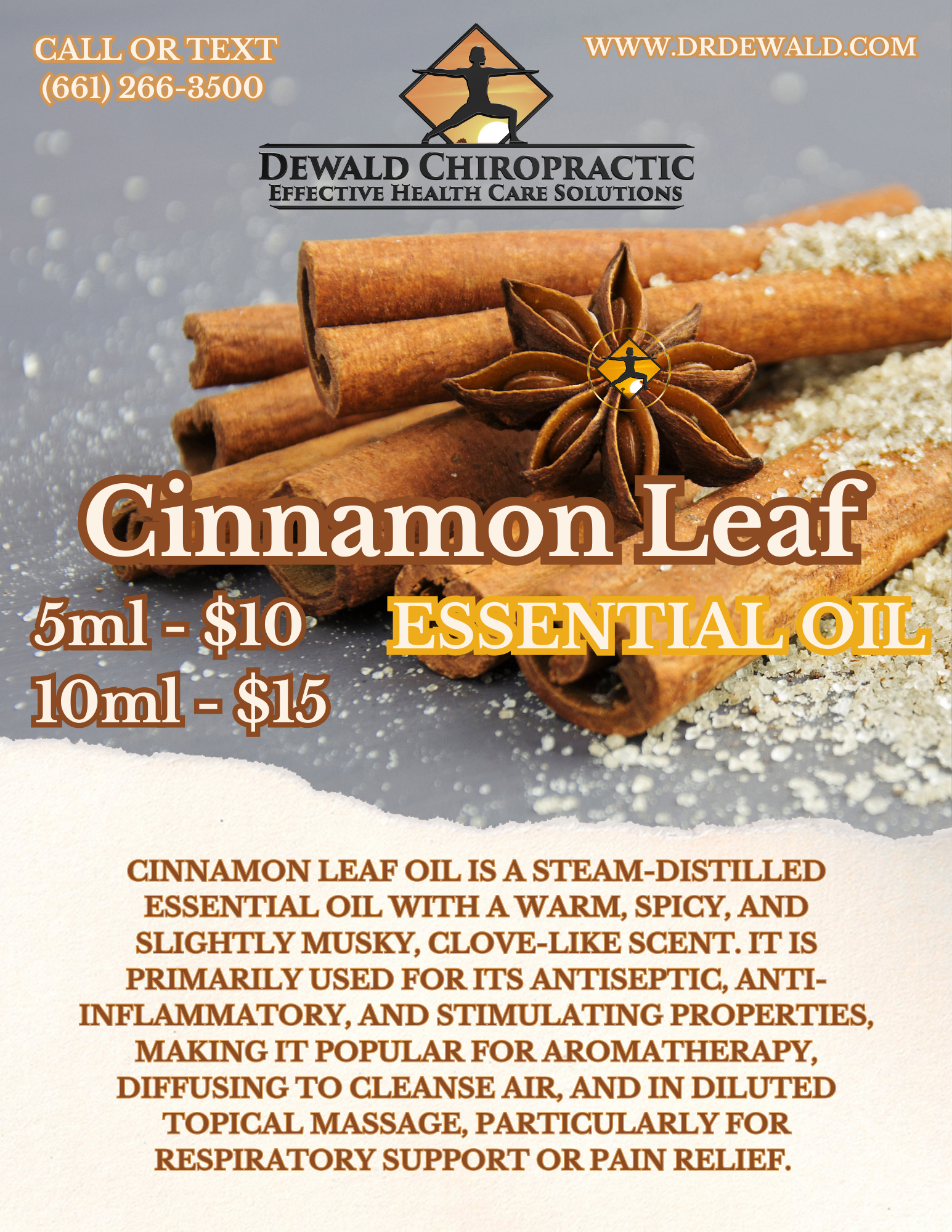 Cinnamon Leaf Essential Oil warm spicy aromatherapy oil