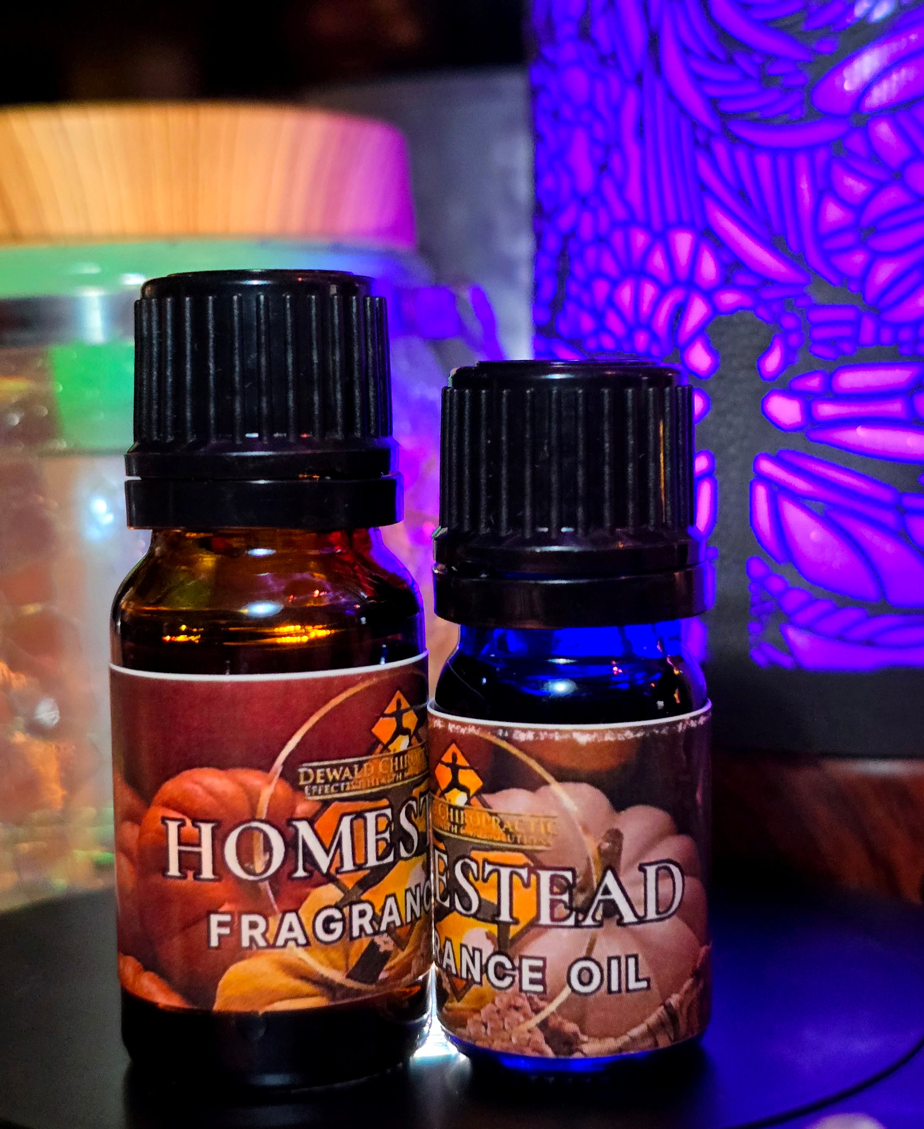 Homestead Fragrance Oil 5ml and 10ml bottles Dewald Chiropractic Spa